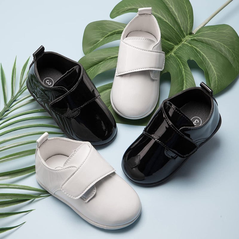 ohsofy Infant Baby Boy Oxford Shoes PU Leather Loafers Rubber and Soft Sole Wedding Dress Shoes Toddler Girl Baby Walking Shoes - Image 2